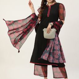 FIORRA Floral Printed Kurta with Palazzos & With Dupatta-picture-15