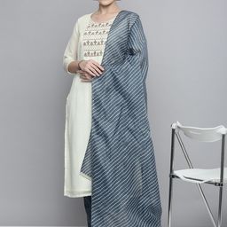 Kvsfab Women Off-White Embroidered Kurta with Trousers & With Dupatta-image-98
