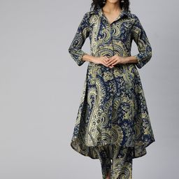 Readiprint Fashions Women Ethnic Motifs Printed A-Line Pure Cotton Kurta with Palazzos-picture-19