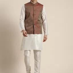 SOJANYA Regular Kurta With Churidar & With Nehru Jacket image 1