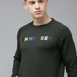 Van Heusen Flex Men Brand Logo Print Knitted Active Fit Training Sweatshirt-image-81