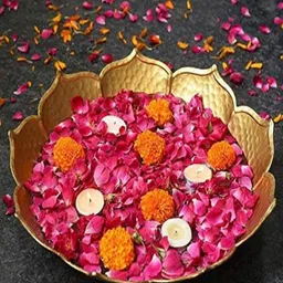 TIED RIBBONS Gold-Toned Floral Urli Decorative Bowl For Floating Flowers and Candles-50