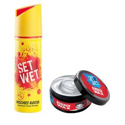 Set Wet Men Set of Mischief Avatar Deodorant Spray & Glaze Hair Styling Wax-9