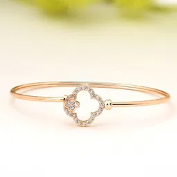 Zaveri Pearls Women Cubic Zirconia Rose Gold-Plated Kada Bracelet-picture-28
