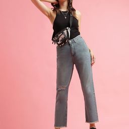 Belliskey Women High-Rise Mom Fit Mildly Distressed Light Fade Stretchable Jeans-picture-22