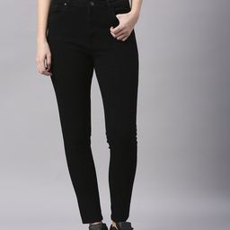 High Star Women Black Slim Fit High-Rise Clean Look Stretchable Jeans-image-80