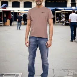 Celio Men Jean Straight Fit Low Distress Light Fade Stretchable Jeans-image-13