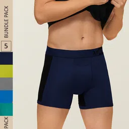 XYXX Men IntelliSoft Antimicrobial Micro Modal Pack of 5 Dualist Trunks XYTRNK5PCKN66-33