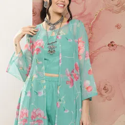 Bhama Couture Women Top With Palazzos & Jacket-picture-42