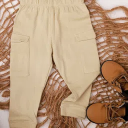 Fancy Fluff Infants Boys Regular Fit Mid-Rise Pure Cotton Cargos-image-5