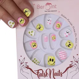 BEROMT Girls Salon Finish Press-On False Nail Tips Kit - Shade 39-52