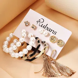 TOKYO TALKIES X rubans FASHION ACCESSORIES Set of 6 Gold-Plated Classic Hoop Earrings-5