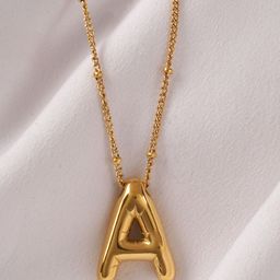AQUASTREET 18K Gold Plated Waterproof Anti Tarnish Balloon A Stainless Steel Pendant Chain-image-31
