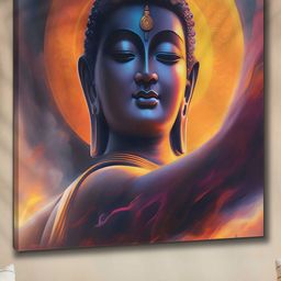 Myntra Elegant Homes Blue & Yellow Buddha Religious Canvas Wall Art-image-60