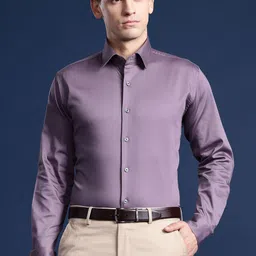 Hancock Men Solid Wrinkle Resistant Stretchable Slim Fit Formal Shirt-image-85