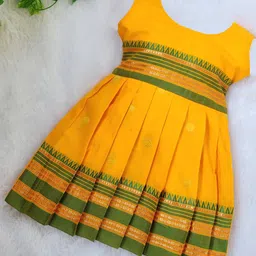 BAESD Girls Floral Self Design Cotton Pleated Fit & Flared Maxi Ethnic Dresses-image-86
