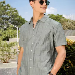 Thomas Scott Men Smart Slim Fit Horizontal Stripes Opaque Casual Shirt-image-39