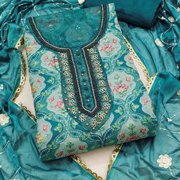 KALINI Embroidered Organza Unstitched Dress Material-image-49