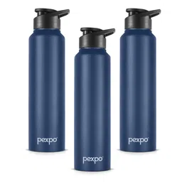 Pexpo Navy Blue & Black 3 Pieces Double Wall Vacuum Sipper Water Bottle 1 L Each-image-58