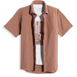 CHARCHIT Boys Comfort Textured Shirt With T-Shirt-image-43