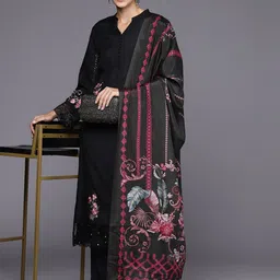 Indo Era Women Floral Embroidered Regular Thread Work Kurta with Trousers & Dupatta-picture-20