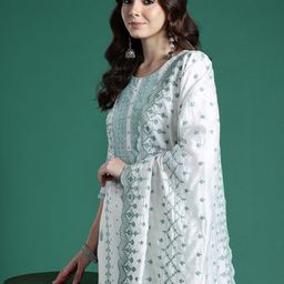 Indo Era Ethnic Motifs Embroidered Kurta with Trousers & Dupatta-picture-44