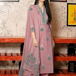 Anni Designer Floral Printed V-Neck Straight Kurta With Palazzos And Dupatta-picture-58