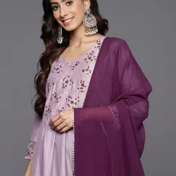 Varanga Embroidered Empire Sequinned Kurta With Trousers & Dupatta-picture-16