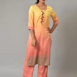 AURELIA Ombre Dyed Thread Work Kurta with Palazzos-32