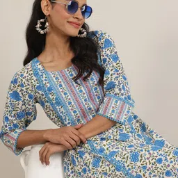 Libas Women Floral Printed Paneled Gotta Patti Kurta with Palazzos-32