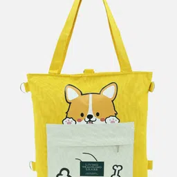 HSR Women Yellow 3 in 1 Canvas Tote Bag with Adjustable Strap-picture-10