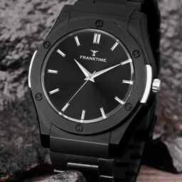 Franktime Men Brass Dial & Stainless Steel Straps Analogue Watch FT-0032 BLK-15