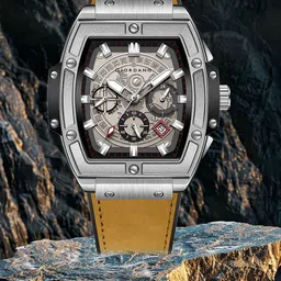 GIORDANO Men Dial & Leather Bracelet Style Straps Analogue Watch GZ-50098-01-20