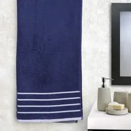 MARK HOME Navy Cotton 500 GSM Zero Twist Anti Microbial Treated Bath Towel-picture-17