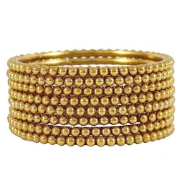 NMII Set Of 8 Linked With Ball Chain Glossy Finished Kada Bangles-50