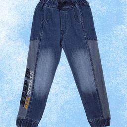CREMLIN CLOTHING Boys Blue Jogger Heavy Fade Embroidered Jeans-image-14