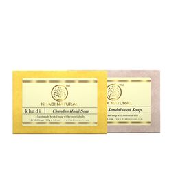 Khadi Natural Handmade Ayurvedic Set of Chandan Haldi & Sandalwood Soap-49