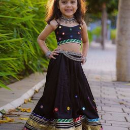 BAESD Girls Embroidered Square Neck Mirror Work Ready to Wear Lehenga Choli-picture-30
