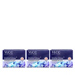 VLCC Set of 3 Insta Glow Diamond Bleach with Pre Bleach Cream & Post Bleach Pack- 30g each-5