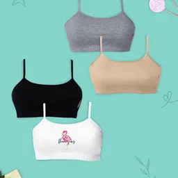Girls Pack Of 4 Double Layer Premium Cotton Non-Wired Non Padded Beginners Bra DCBRJl6944/xxxs-48