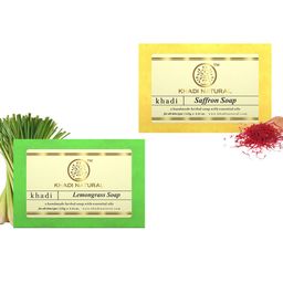 Khadi Natural Set of Saffron & Lemongrass Handmade Herbal Soaps-70