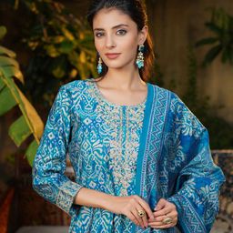 KALINI Women Ethnic Motifs Printed Kurta with Trousers & Dupatta-image-70