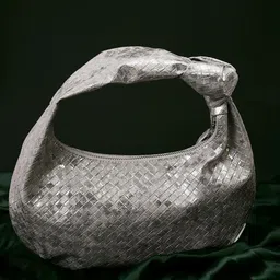 Berrylush Women Silver-Toned Geometric Textured Half Moon Handheld Bag-47