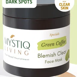 MYSTIQ LIVING Green Coffee Blemish Clear Face Pack for De Tan & Skin Brightening - 100 g-22