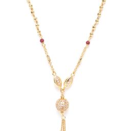 JEWELS GEHNA Gold-Plated & Maroon AD-Studded & Beaded Handcrafted Mangalsutra-image-55