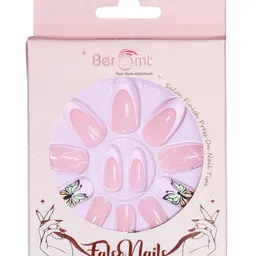 BEROMT Set Of 12 Salon Finish Press On Nail Tip With Application Kit - Shade- BFN309FN-44