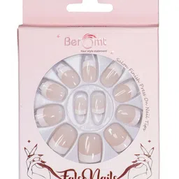 BEROMT Set Of 12 Salon Finish Press On Nail Tip With Application Kit - Shade- BFN567CN-6