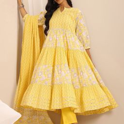 Libas Women Floral Printed Kurta with Trousers & With Dupatta-picture-15