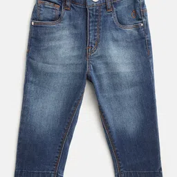 Gini and Jony Infant Girls Blue Slim Fit Light Fade Stretchable Frayed Jeans-image-40