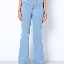 ZUYA Women Blue Bootcut Fit Light Fade Denim Stretchable Jeans-image-58